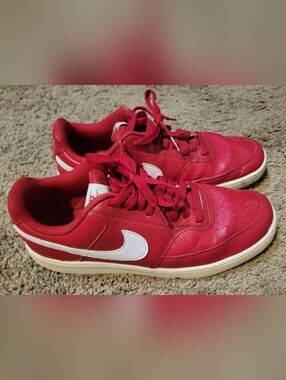 Nike Low-Top Sneakers in Red with White Swoosh